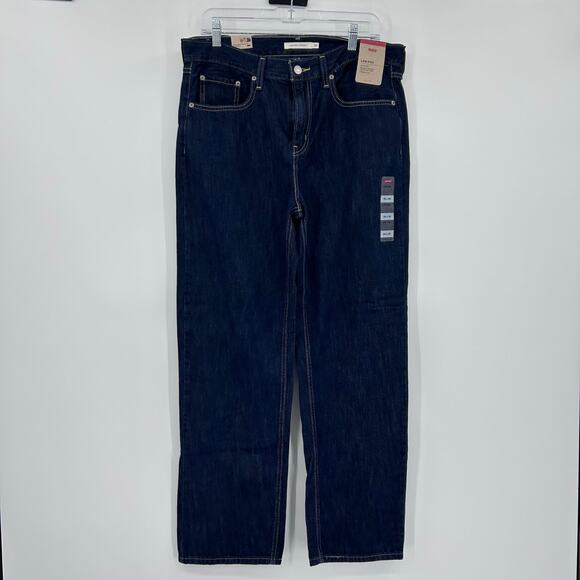 New Levis Low Pro Straight Jeans Dark Wash Low Rise 100% Cotton Mens Sz 30x30 - Picture 3 of 11